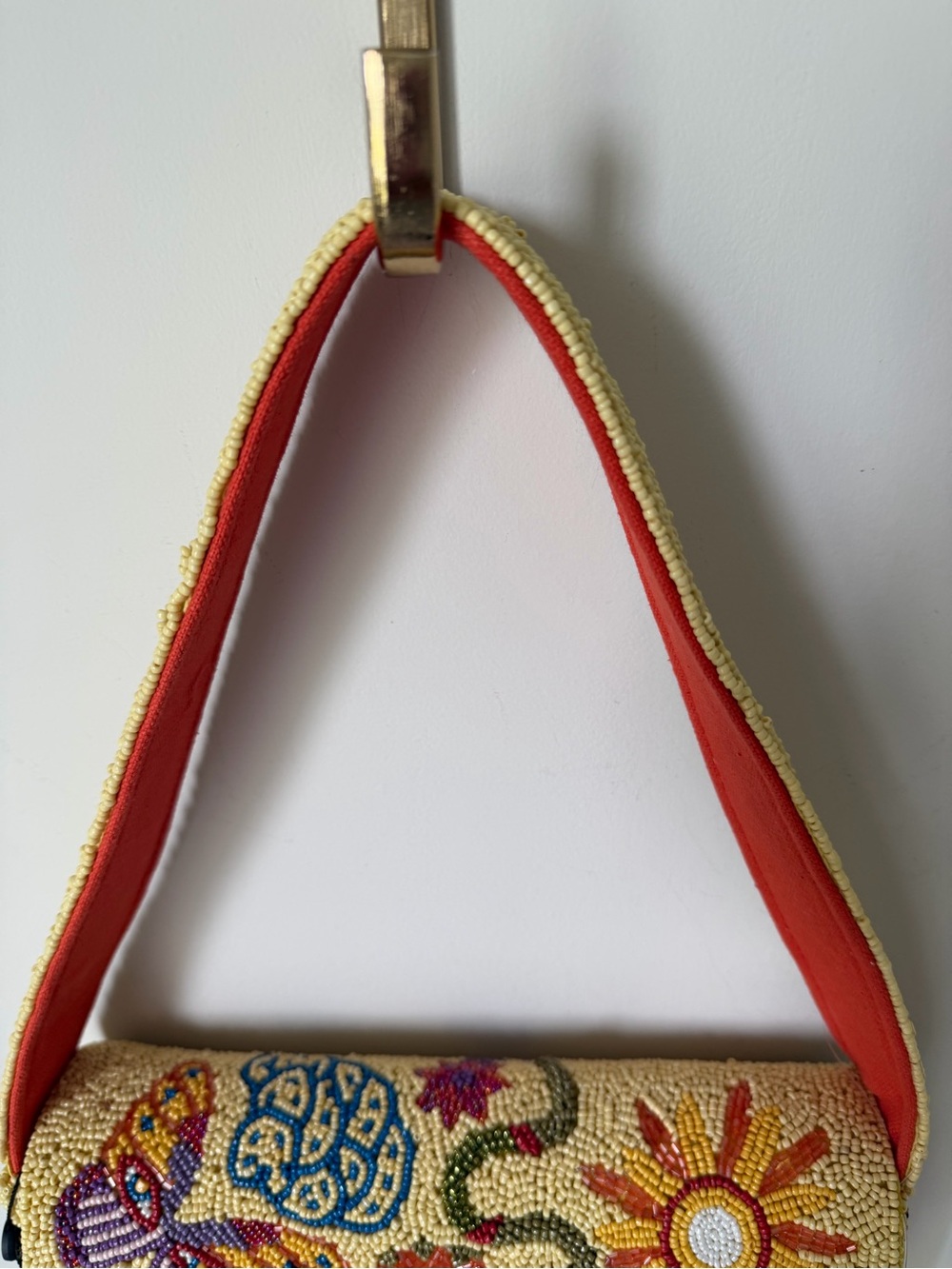 America & Beyond Beaded yellow snake sun butterfly Shoulder Bag - Picture 6 of 7